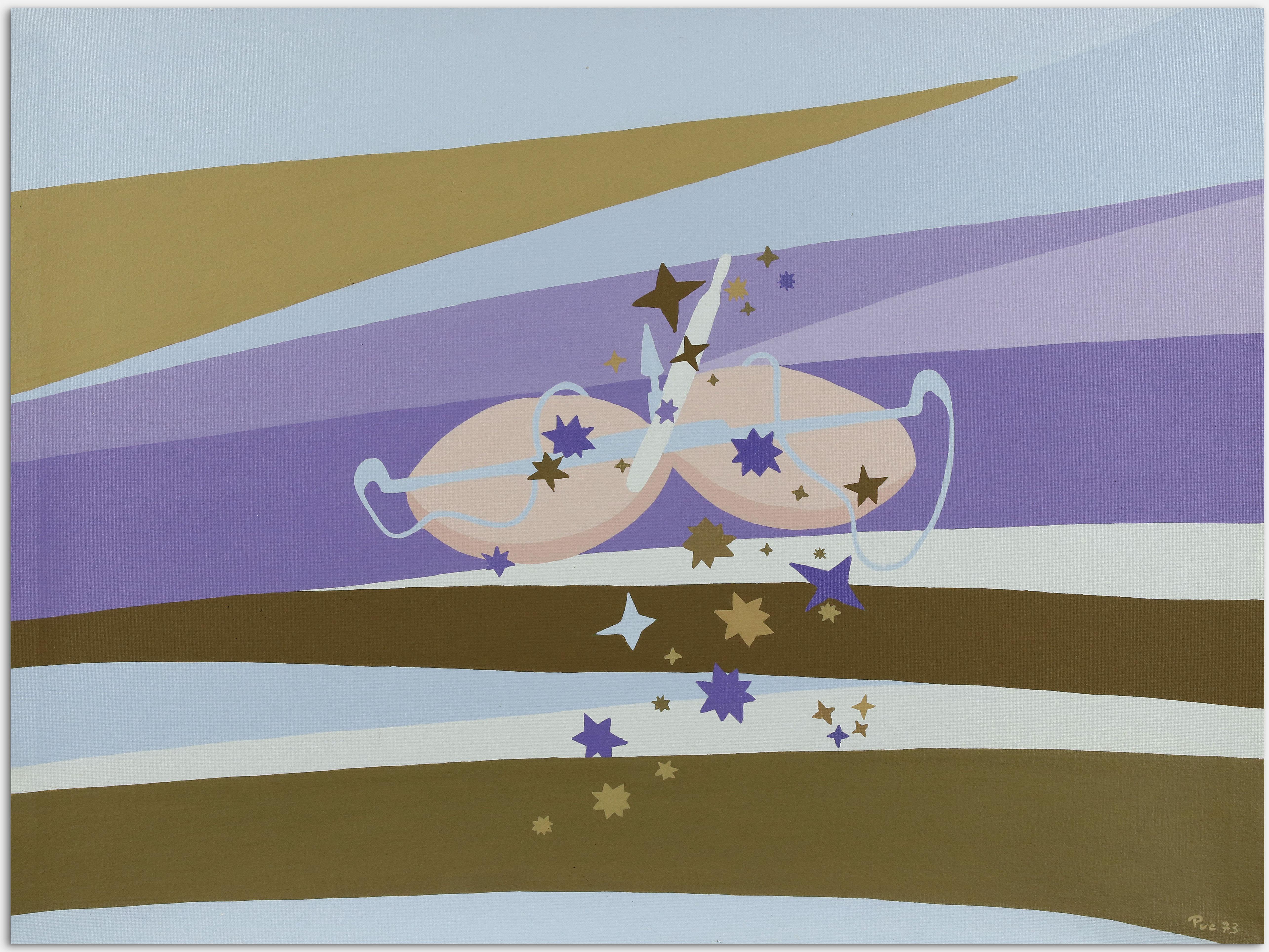 Libra è un'opera d'arte contemporanea originale realizzata nel 1973 da Genny Puccini.

Misto acrilico colorato su tela.

Firmato a mano e datato sul margine inferiore e sul retro.

