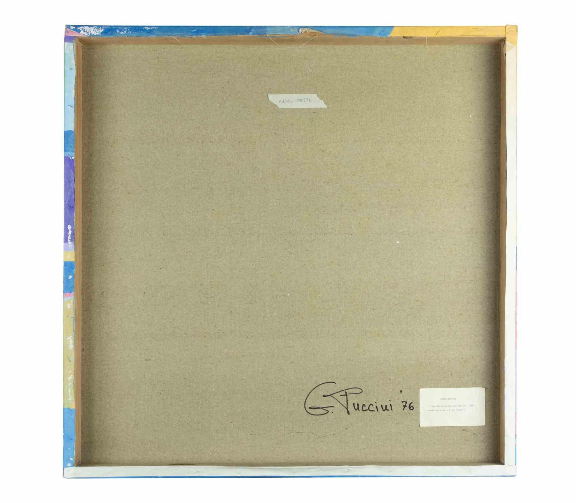 Polychrome Oberfläche 7610 – Acryl auf Leinwand von Genny Puccini – 1976 im Angebot 2