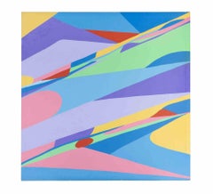 Polychrome Oberfläche 7610 – Acryl auf Leinwand von Genny Puccini – 1976