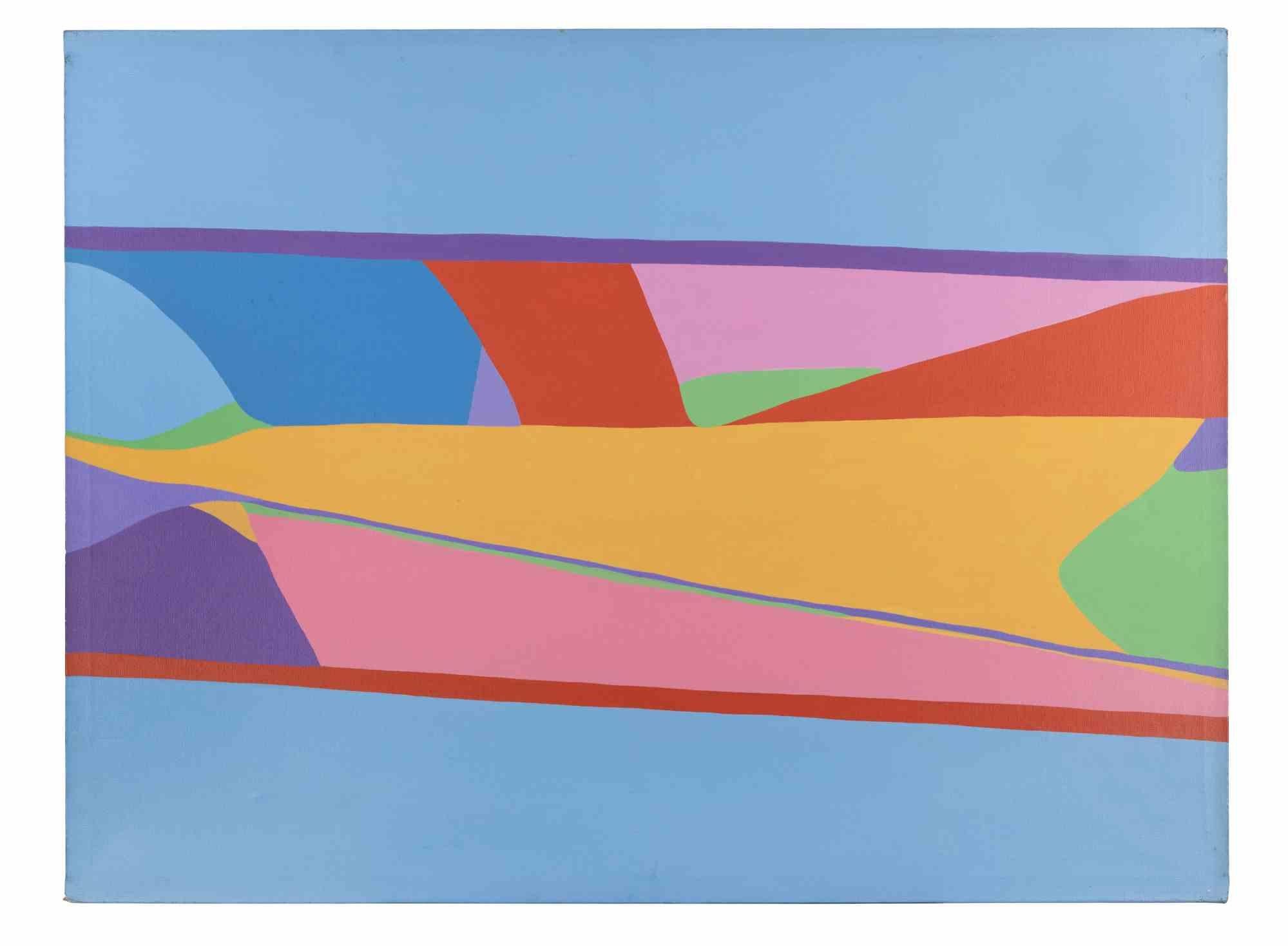 Surface polychrome 766 - Acrylique sur toile de Genny Puccini - 1973
