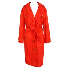 Vintage Genny Red Cotton Frog Button Cocktail Dress 1990s