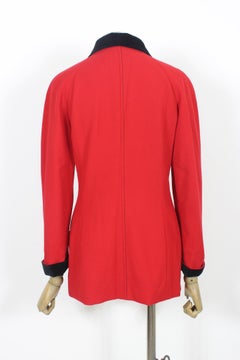 Genny Red Wool Double Breasted Evening Jacket 1980s