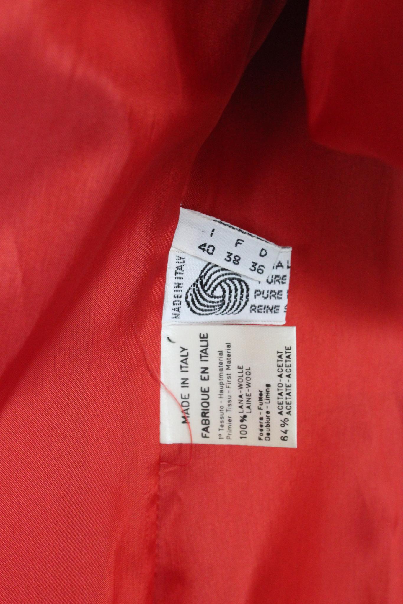 Genny Rot Wolle Vintage Classic Ausgestelltes Kleid 1990s im Angebot 4