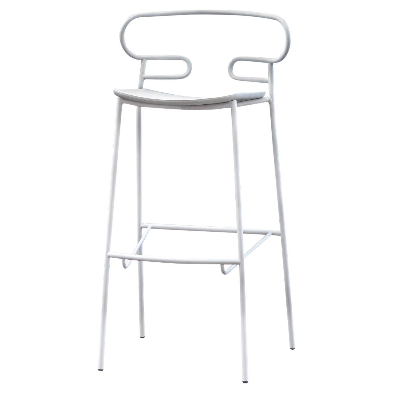 Genoa  White Bar Stool by Cesare Ehr For Sale