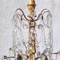 Genoese Chandelier, 135cm High, In Gilded Wood And Crystal, Early 19th Century