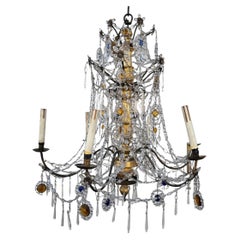 Genoese Chandelier In Gilded Wood And Crystal, Late 18th Early 19th Century