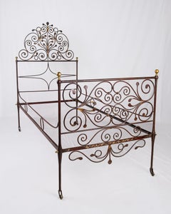 Genoese Peacock tail bed in painted wrought iron, Italy, early 19th century