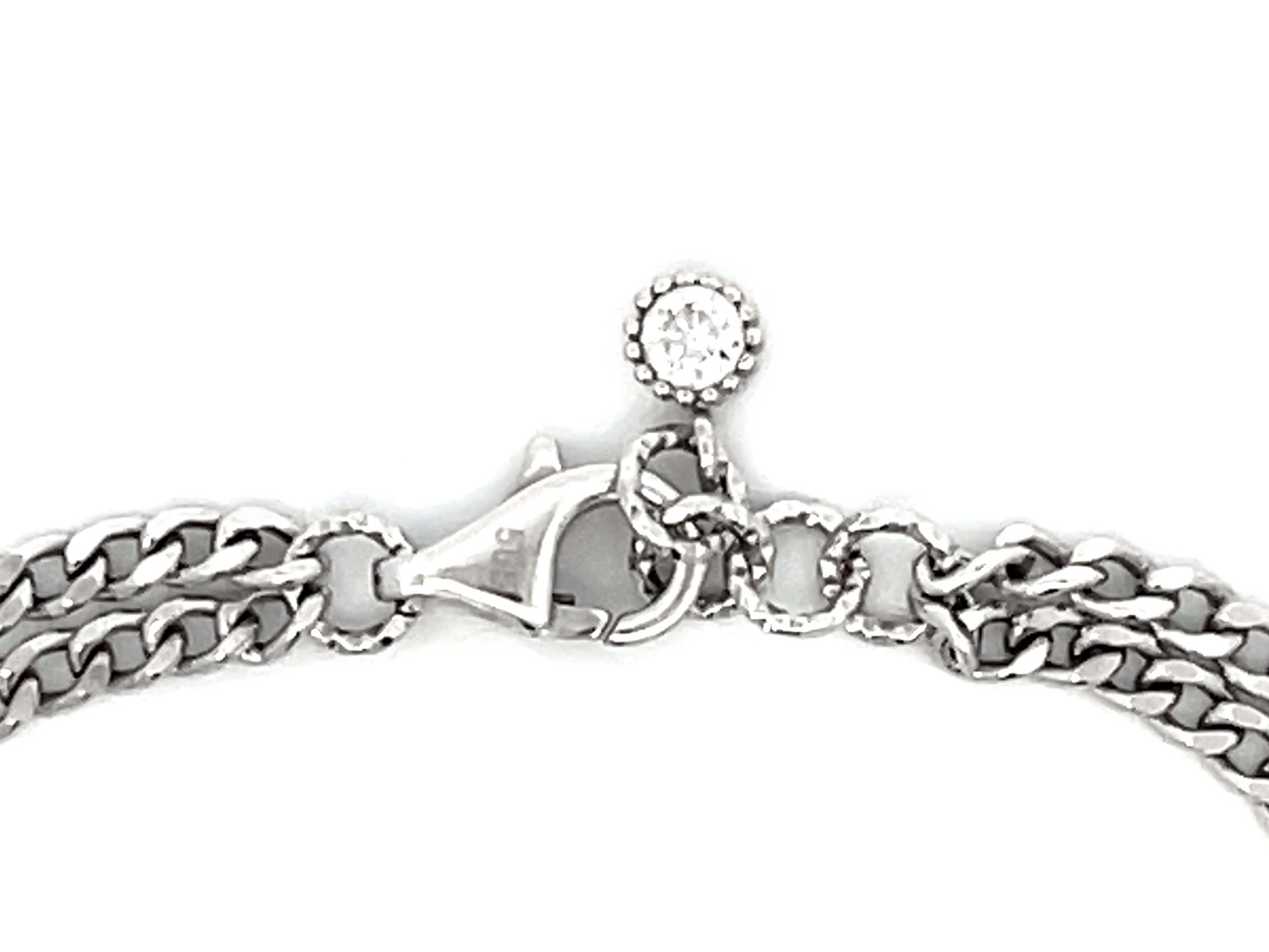 Women's Genola Chain Link Bracelet in 14k White Gold For Sale
