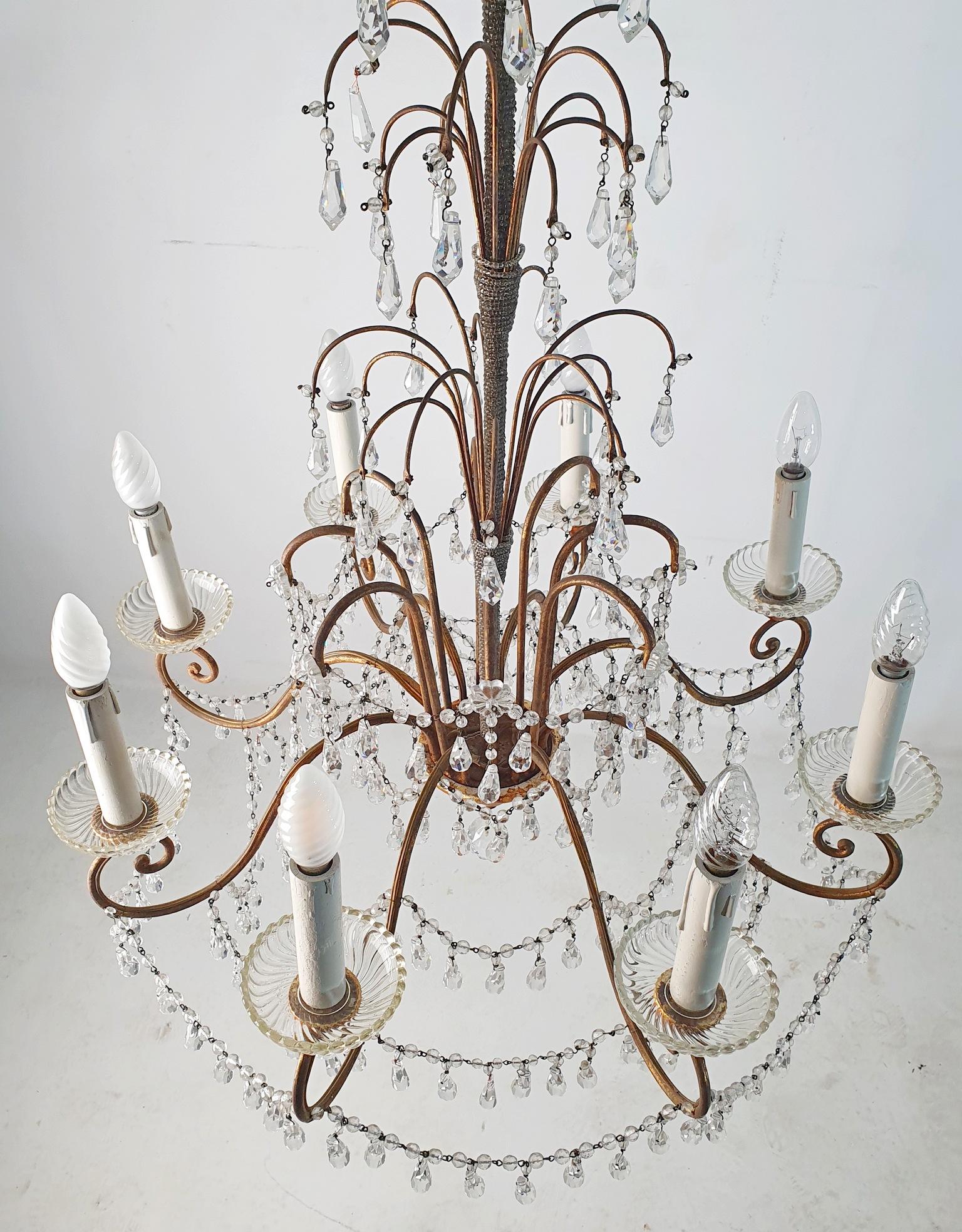 19th Century Genovese Empire Style Chandelier For Sale