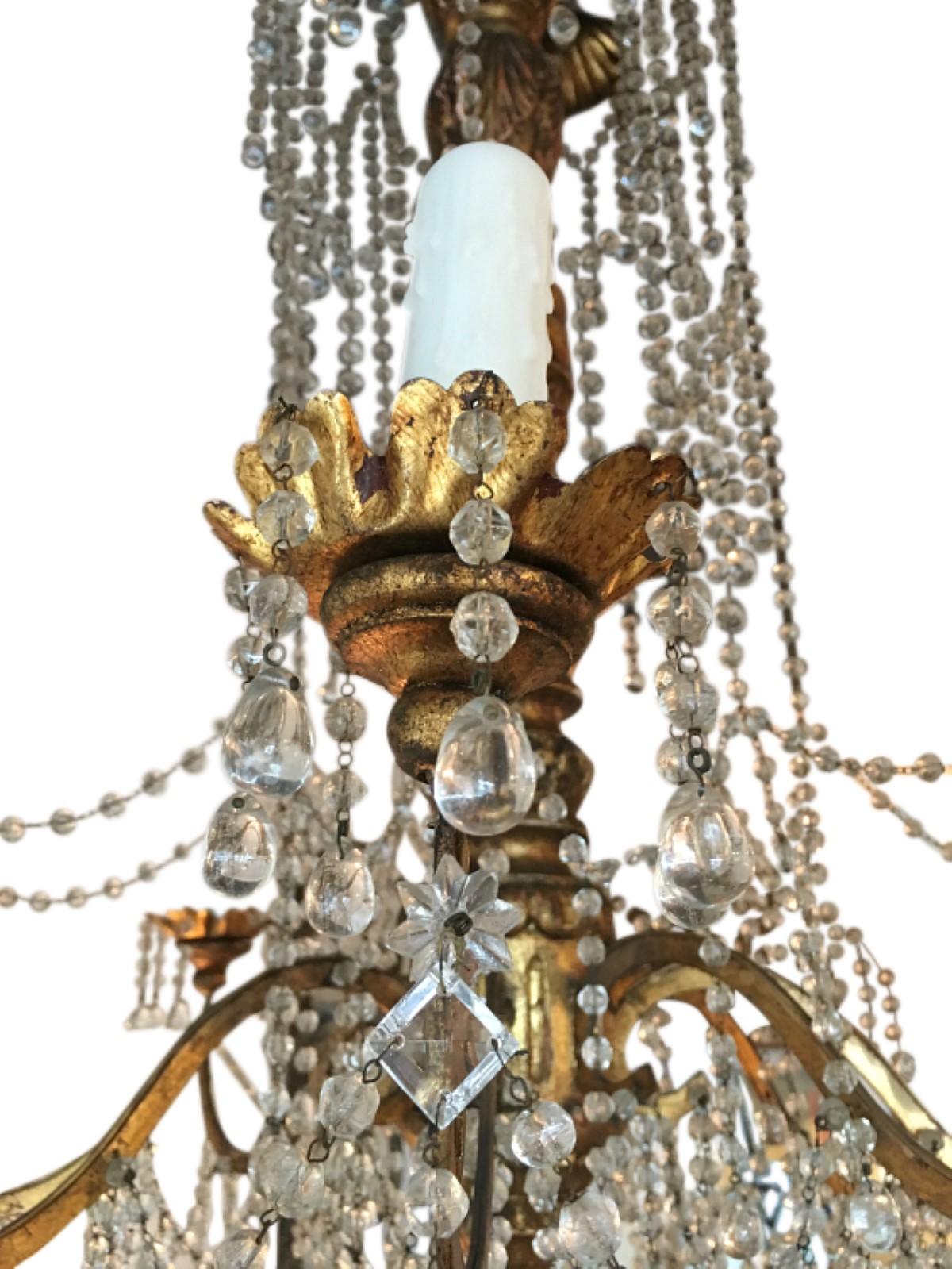 20th Century Genovese Giltwood Chandelier