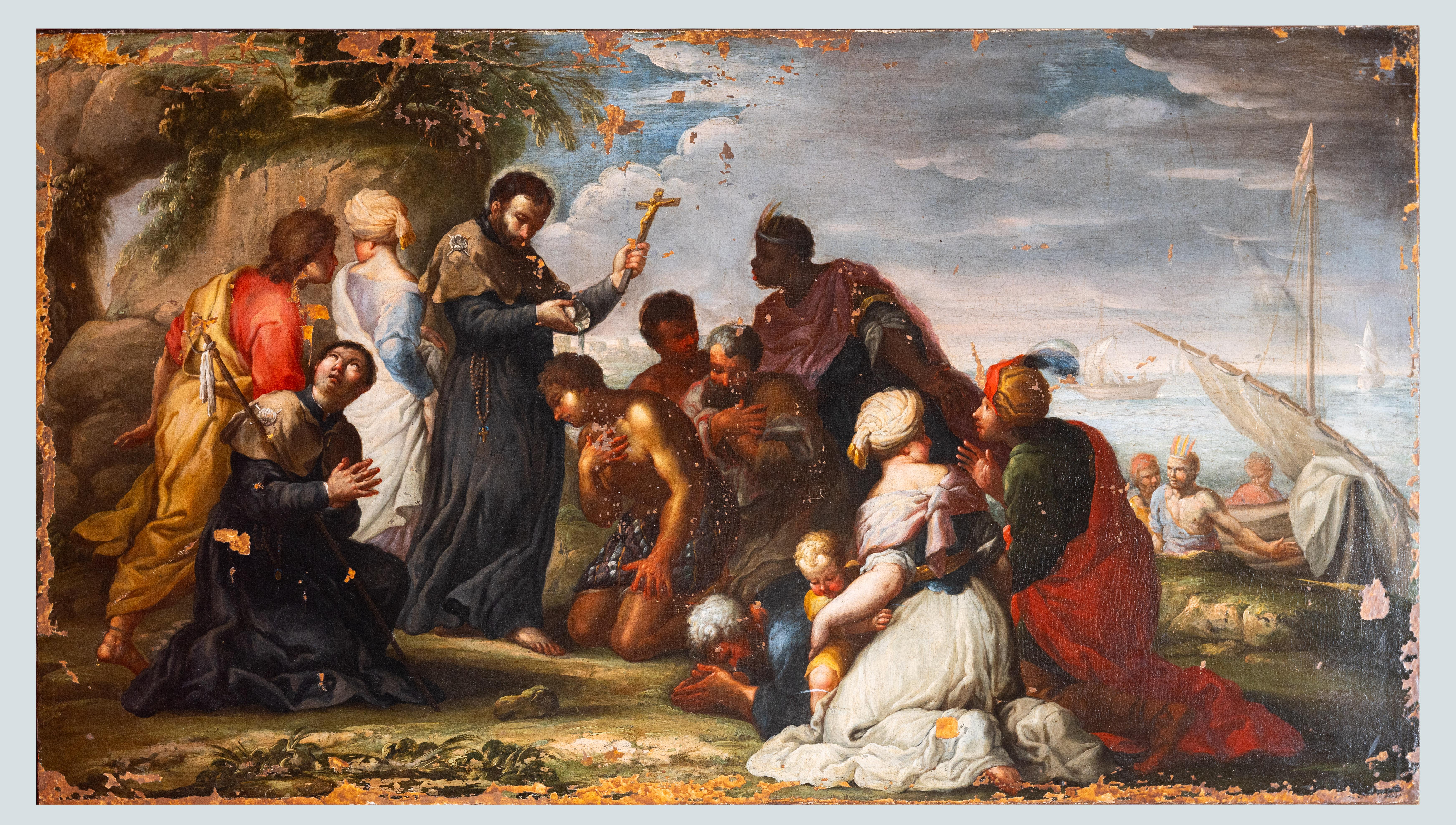 Genovese School Figurative Painting – San Francesco Saverio (Saint Francis Xavier), Genuavese-Schule (17. Jahrhundert)