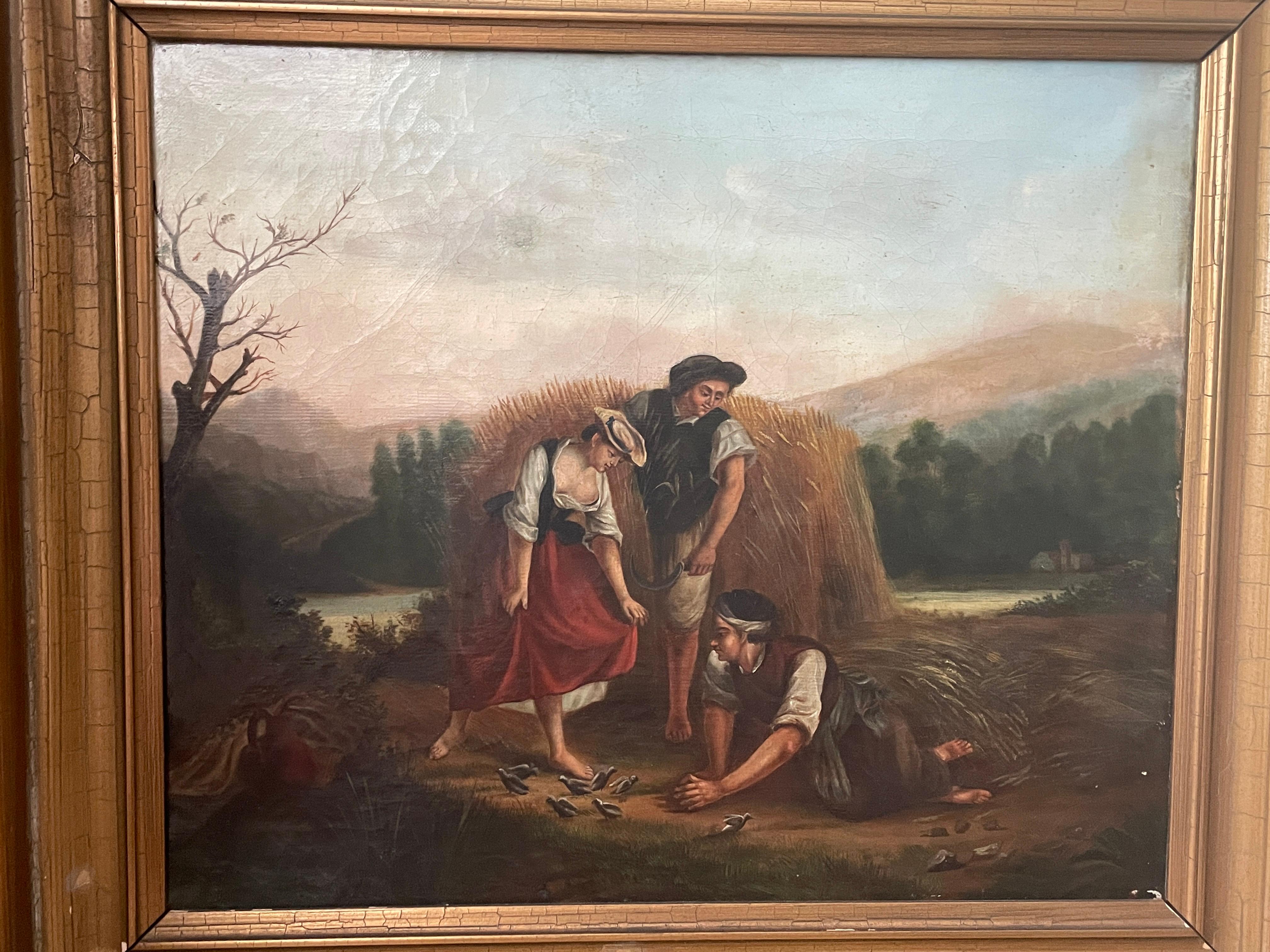 19th century genre painting by unknown artist. 