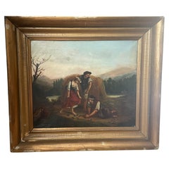 Genre Painting, Germany 19th century, "Farmers on the Field"