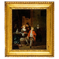 Genre Painting with Characters by Van Mieris’ Follower, 17th Century