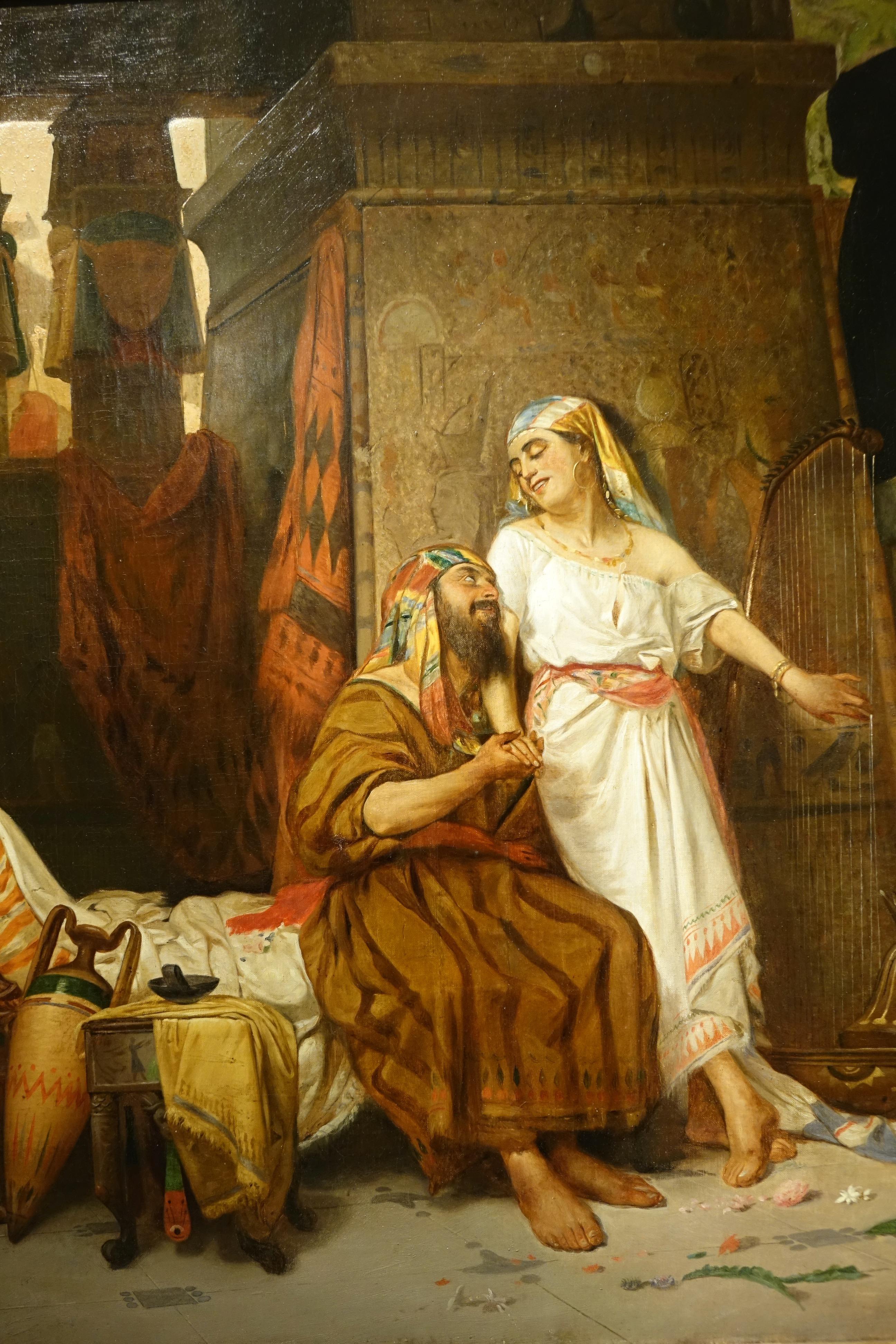 Egyptian Revival Genre Scene in Ancient Egypt, Eugenio De Giacomi, 1888