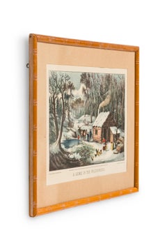 Scène de genre de personnes près d'une Cabine dans les bois, "A Home in The Wilderness" (Une maison dans la nature)