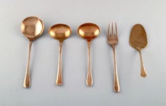 Gense, Sweden, Complete Lunch Service in Brass for 10 People, 1960s