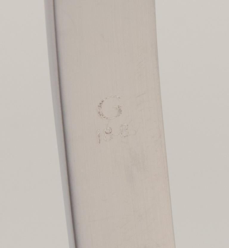 Gense, Sweden. Fish cutlery for six people. In stainless steel. Late 20th C. For Sale 3