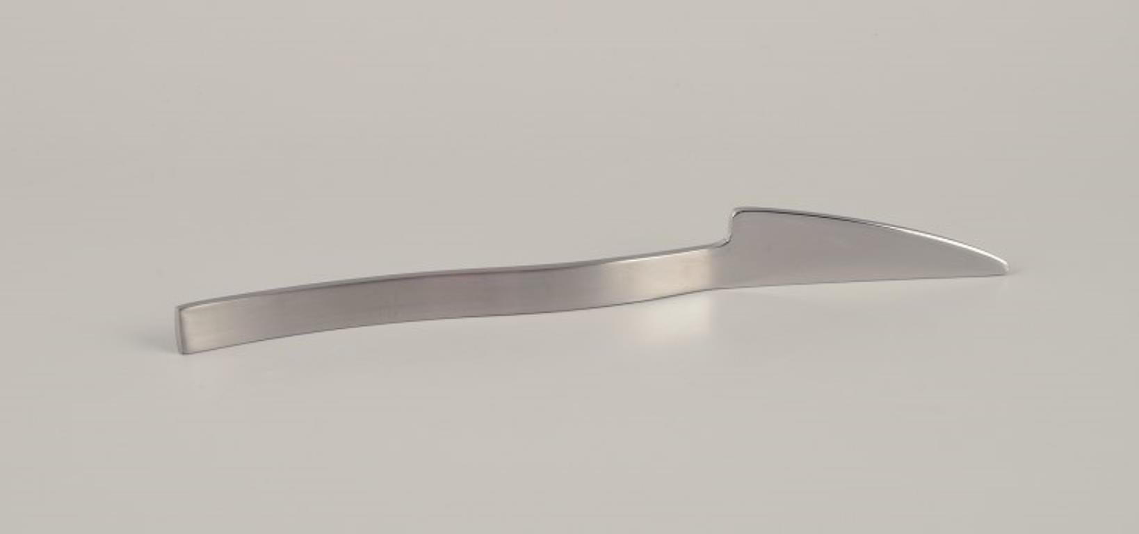 20th Century Gense, Sweden. Fish cutlery for six people. Stainless steel. Late 20th C. For Sale