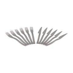 Gense, Sweden. Fish cutlery for six people. Stainless steel. Late 20th C.