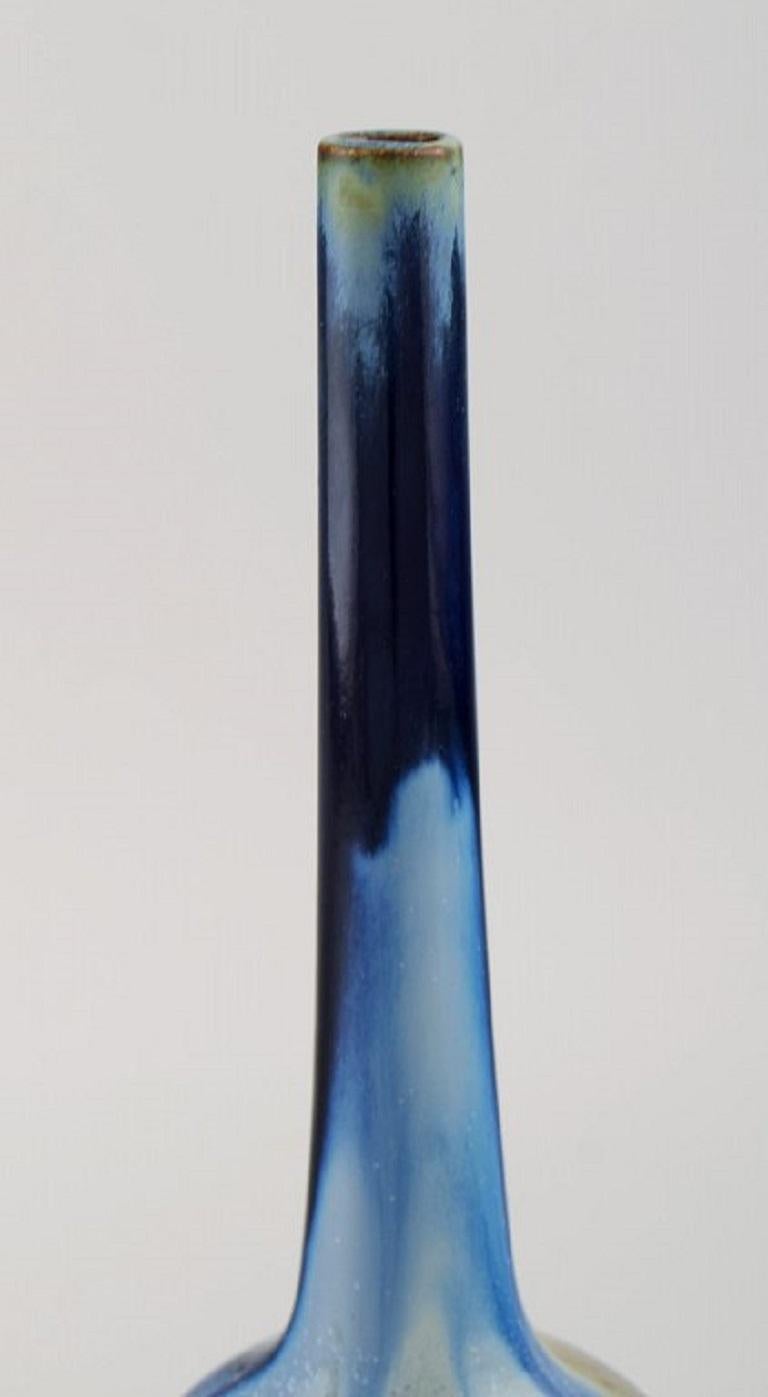 Gentil Sourdet, France, Long Necked Vase in Glazed Stoneware, Mid-20th C In Excellent Condition For Sale In Copenhagen, DK