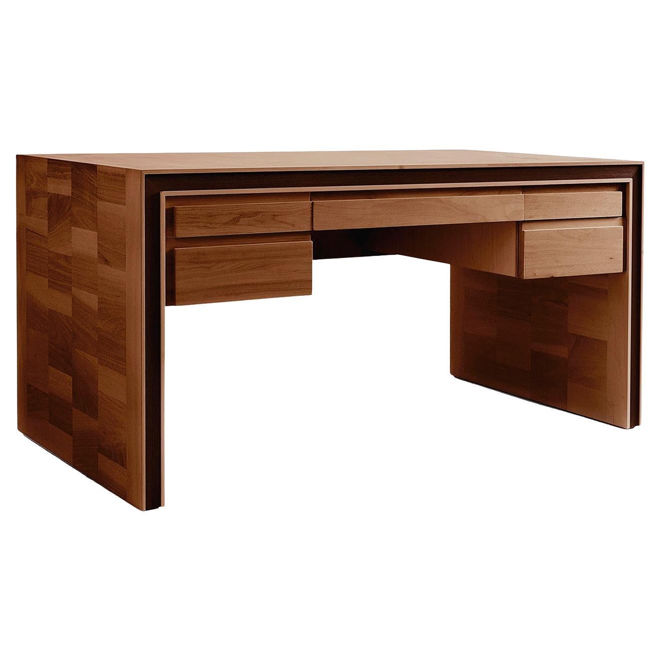 Bureau à tiroirs en bois de noyer Brown par Dale Italia en vente