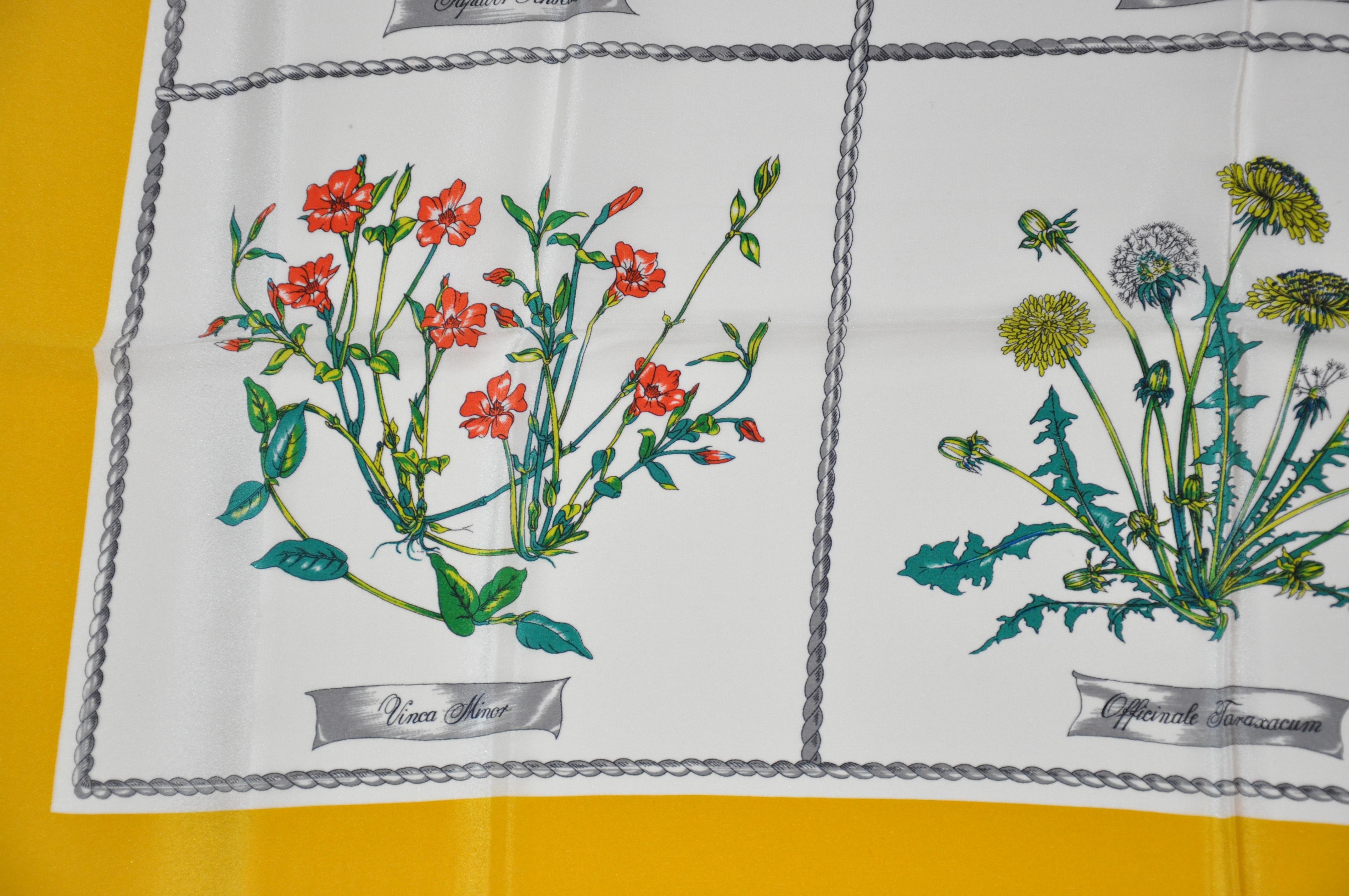Merveilleuse collection d'annonces florales Gentilucci avec écharpe en soie à bordures jaunes en vente 1