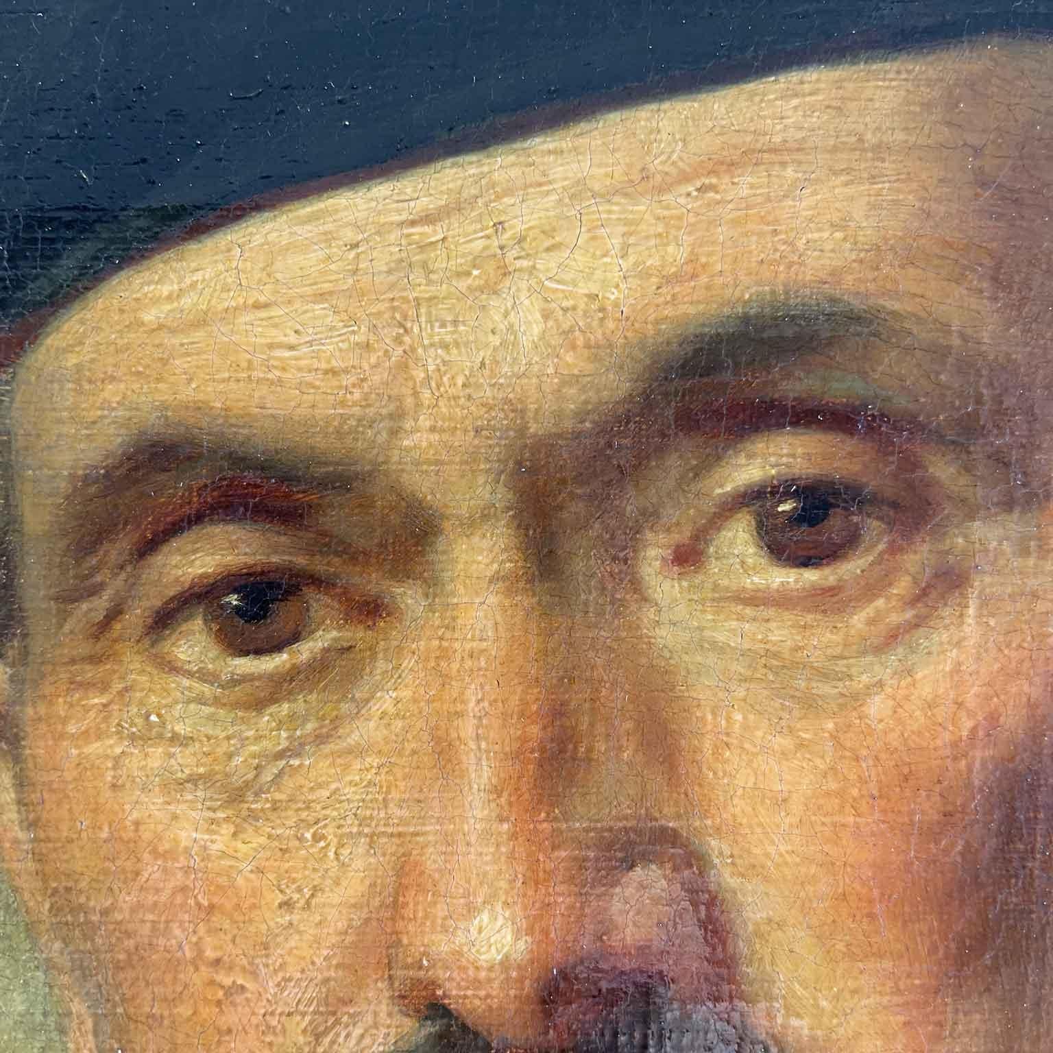 Gentleman With Dog Bracco by Giuseppe Penuti 1868 Neoclassical Italian Portrait In Good Condition For Sale In Milano, MI