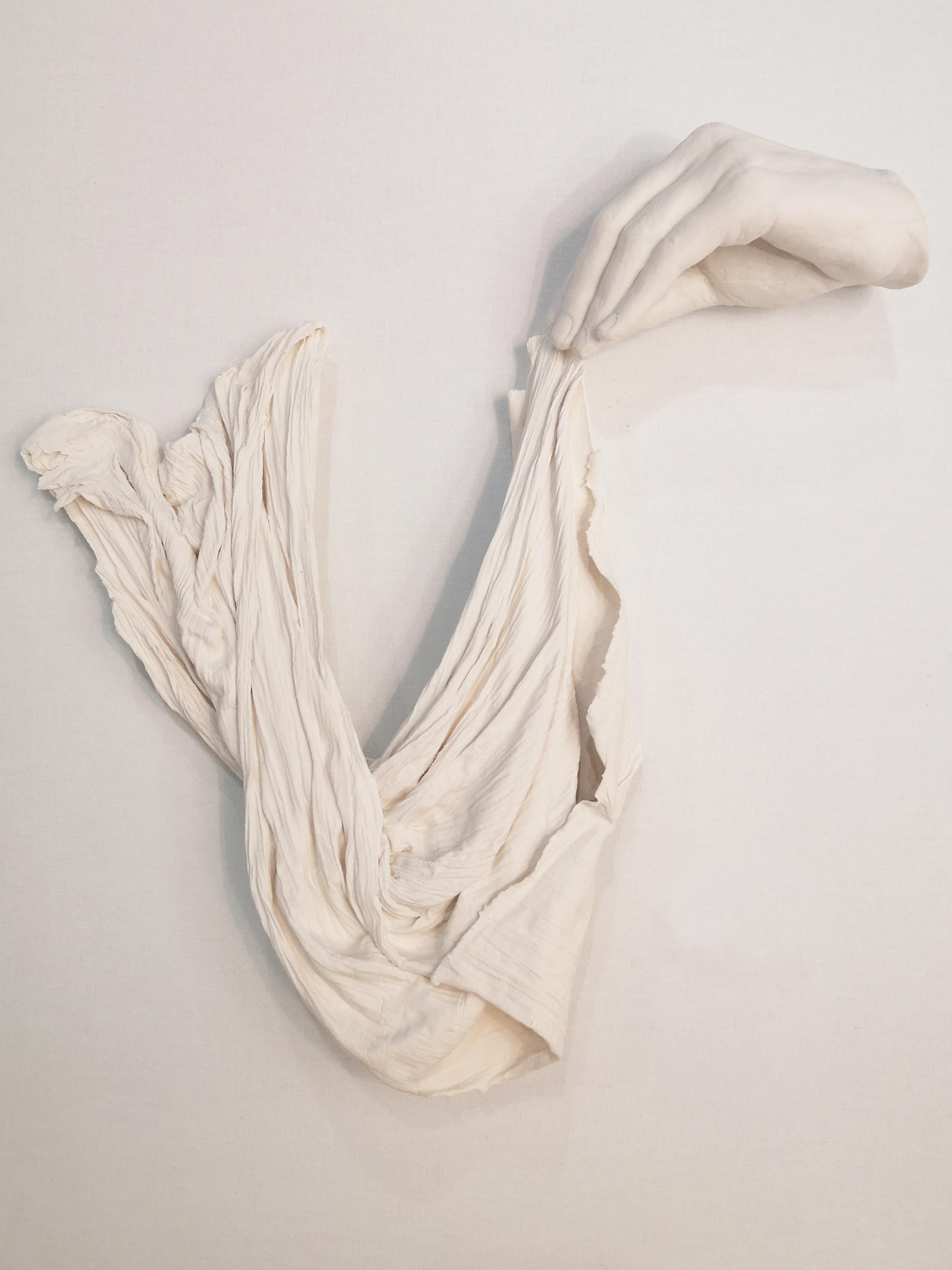 Gentle Hand Wall Sculpture by Dora Stanczel
One of a Kind.
Dimensions: D 10 x W 15 x H 45 cm.
Materials: Porcelain and metal.

I create bespoke and luxurious porcelain pieces with a careful aesthetic. Beyond the technical mastery of casting, what