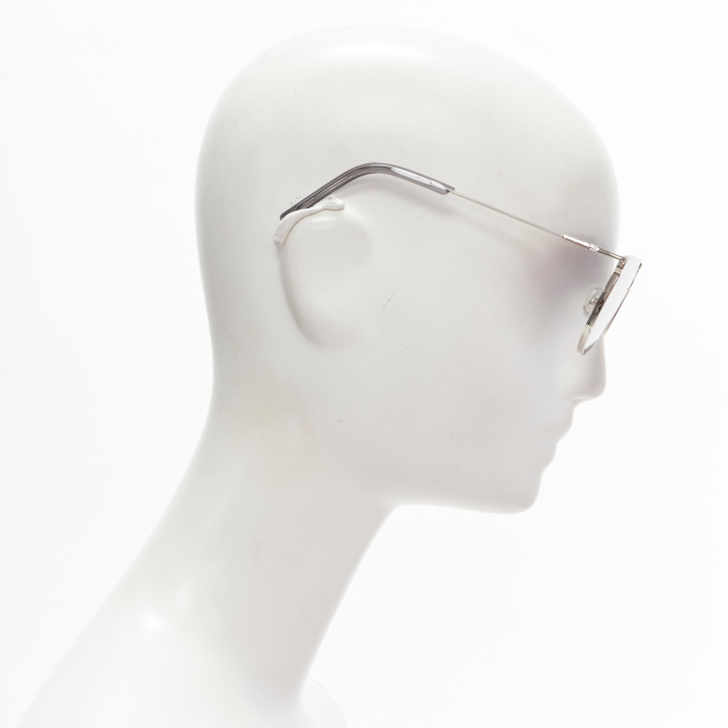 Women's GENTLE MONSTER K-1 02(G) silver black lens line D-frame sunglasses