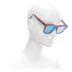 GENTLE MONSTER Kaiser blue floral acetate mirrored lens sunglasses