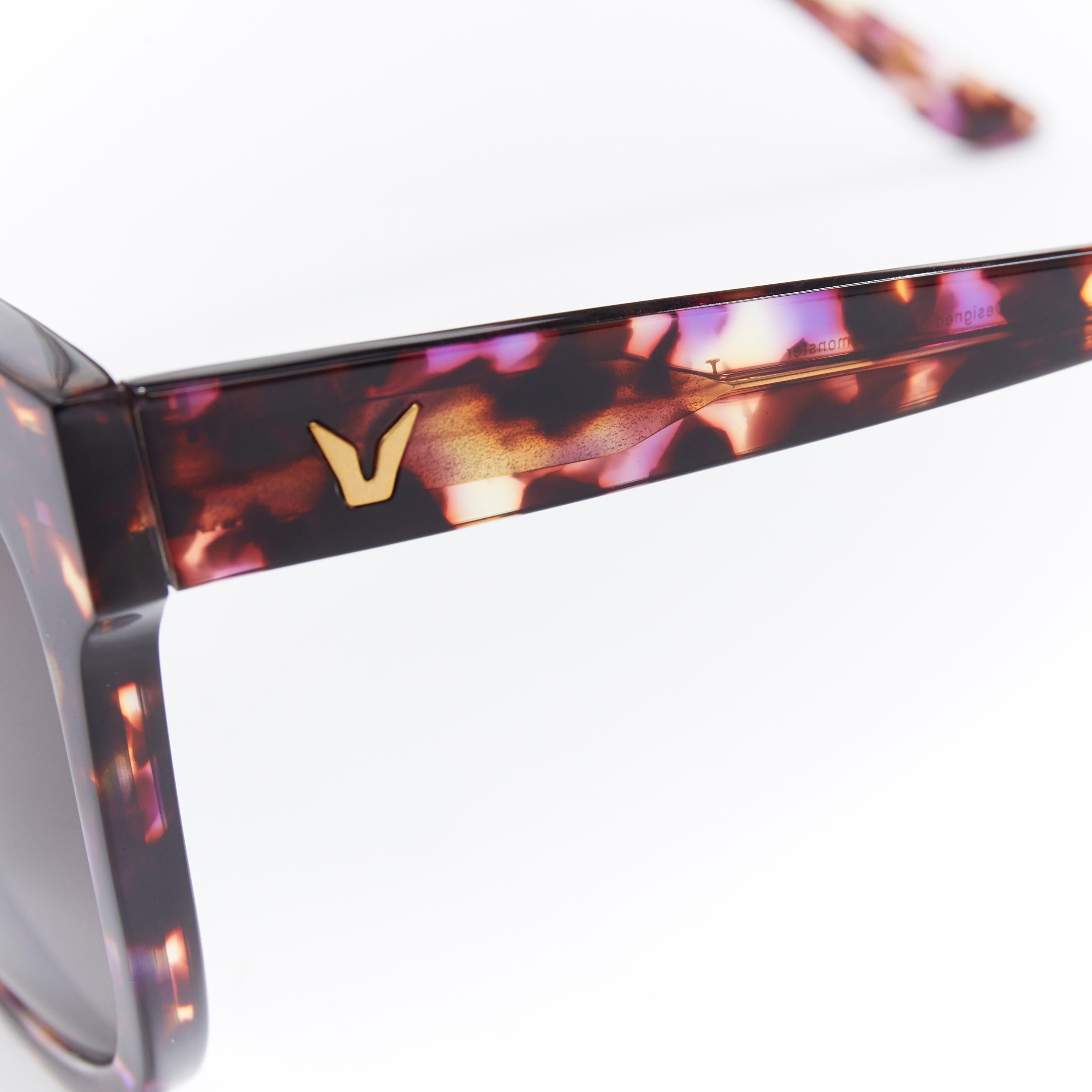 Women's GENTLE MONSTER La Rouge purple tortoise resin black lens cat eye sunglasses