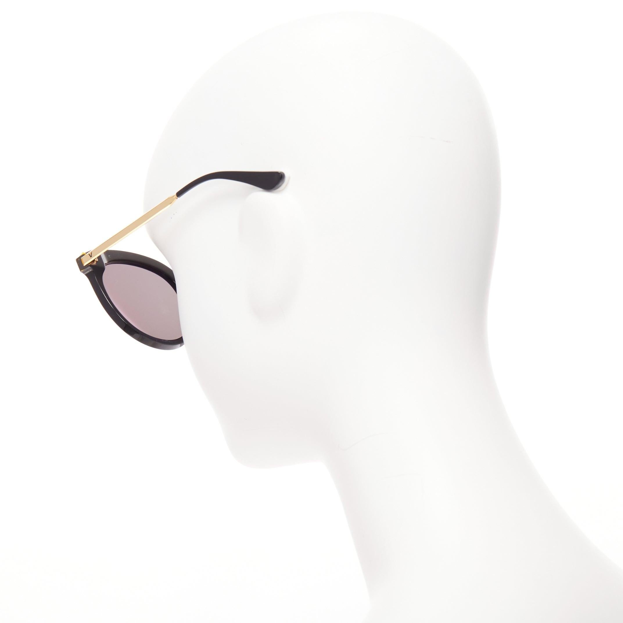 GENTLE MONSTER Lovesome black reflective lens gold oversized sunglasses For Sale 1