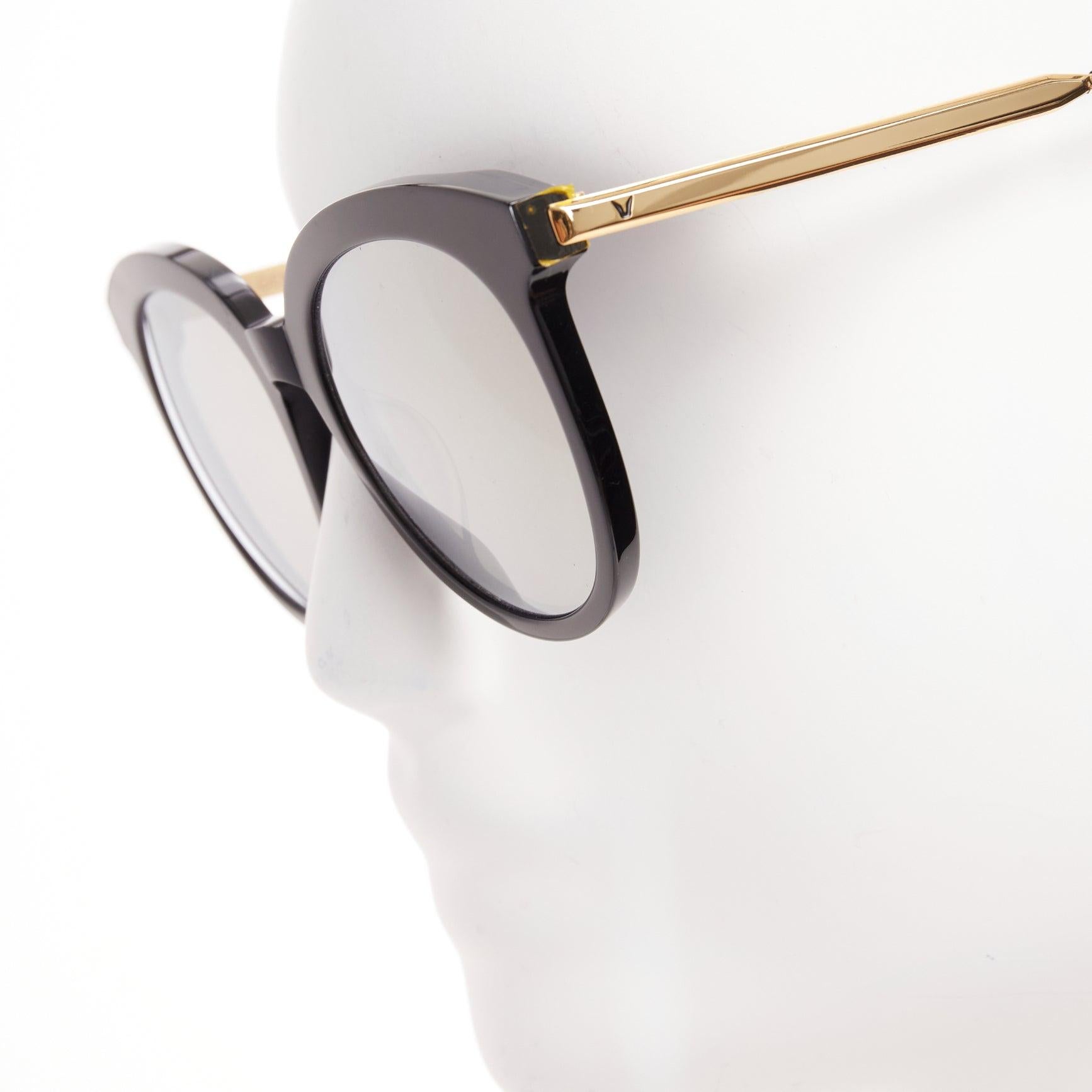 GENTLE MONSTER Lovesome black reflective lens gold oversized sunglasses For Sale 2