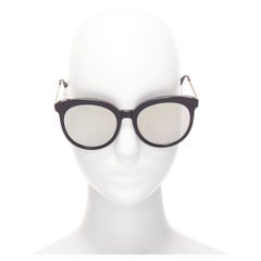 GENTLE MONSTER Lovesome black reflective lens gold oversized sunglasses