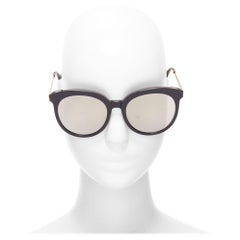 GENTLE MONSTER Lovesome black reflective lens gold oversized sunglasses