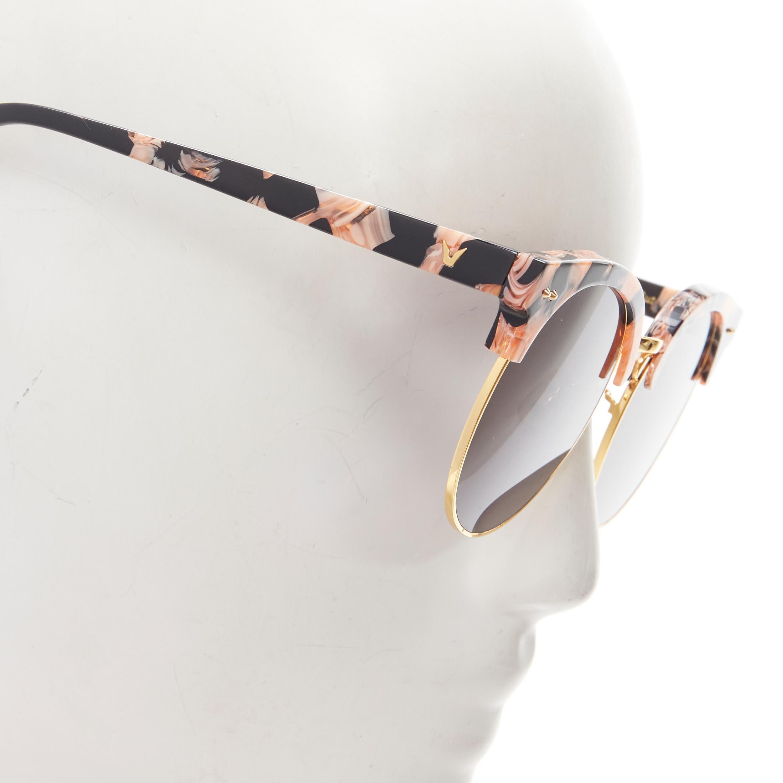 GENTLE MONSTER Moon Cut orange black acetate half frame sunglasses 
Reference: ANWU/A00079 
Brand: Gentle Monster 
Material: Acetate 
Color: Orange 
Pattern: Solid 
Made in: China 


CONDITION: 
Condition: Excellent, this item was pre-owned and is