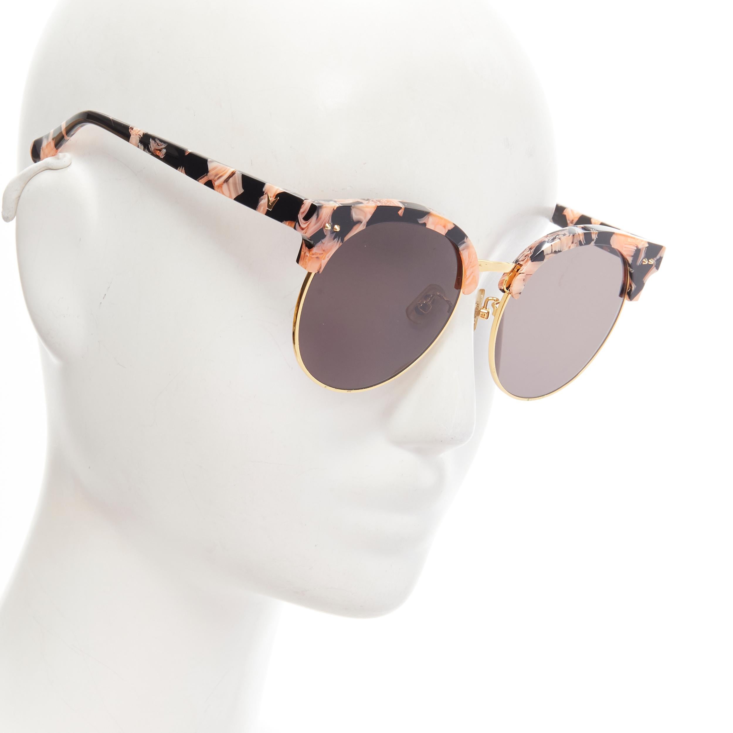 GENTLE MONSTER Moon Cut orange black acetate half frame sunglasses For Sale 1