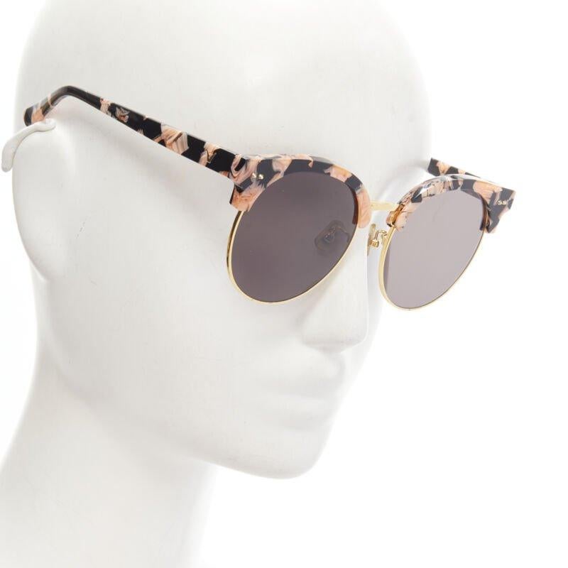 GENTLE MONSTER Moon Cut orange black acetate half frame sunglasses For Sale 2