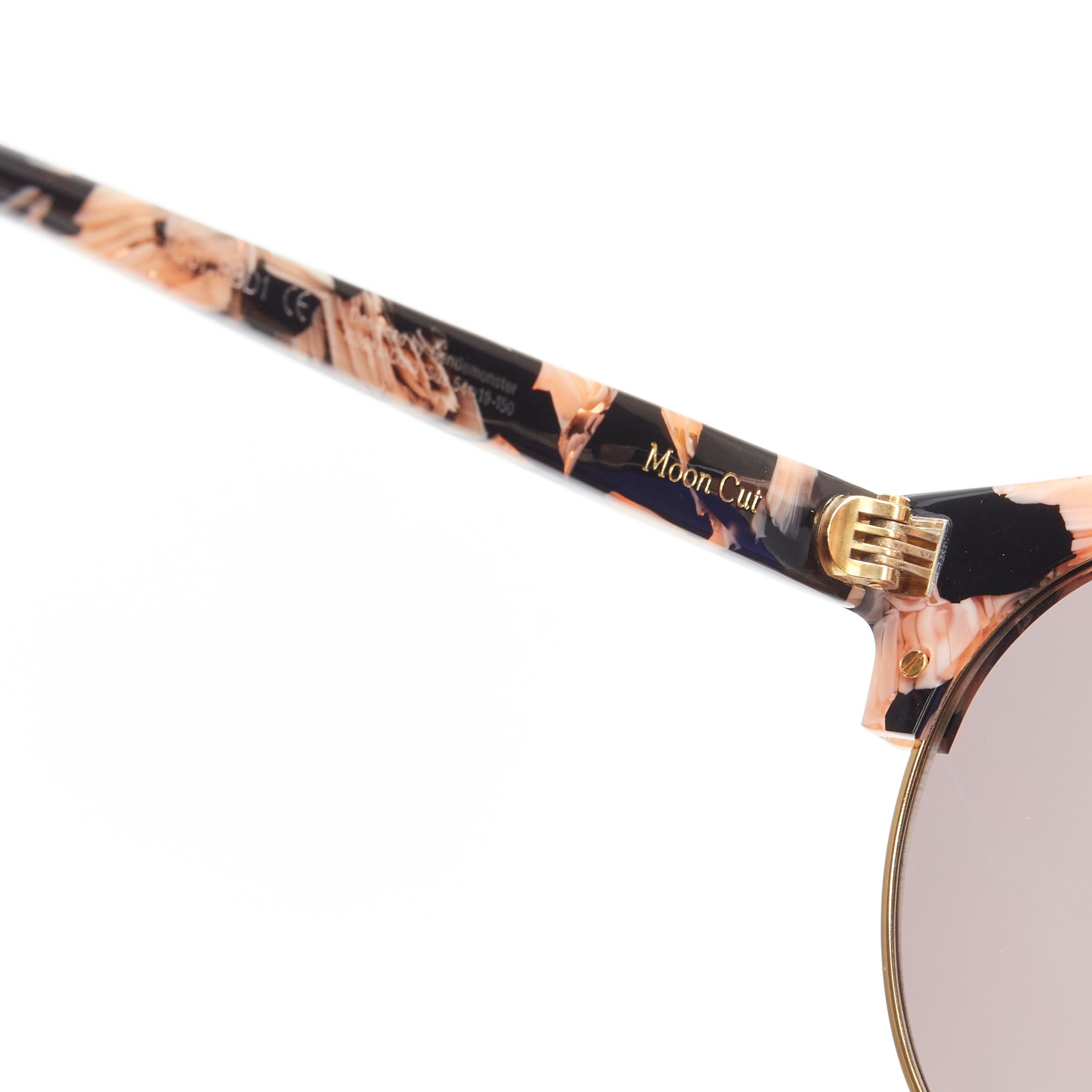 GENTLE MONSTER Moon Cut orange black acetate half frame sunglasses For Sale 2