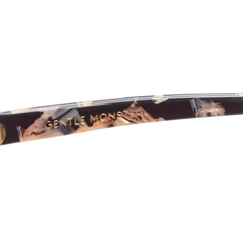 GENTLE MONSTER Moon Cut orange black acetate half frame sunglasses For Sale 4