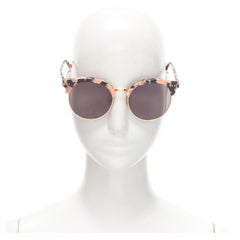 GENTLE MONSTER Sonnenbrille aus orangefarbenem und schwarzem Acetat mit halbem Rahmen