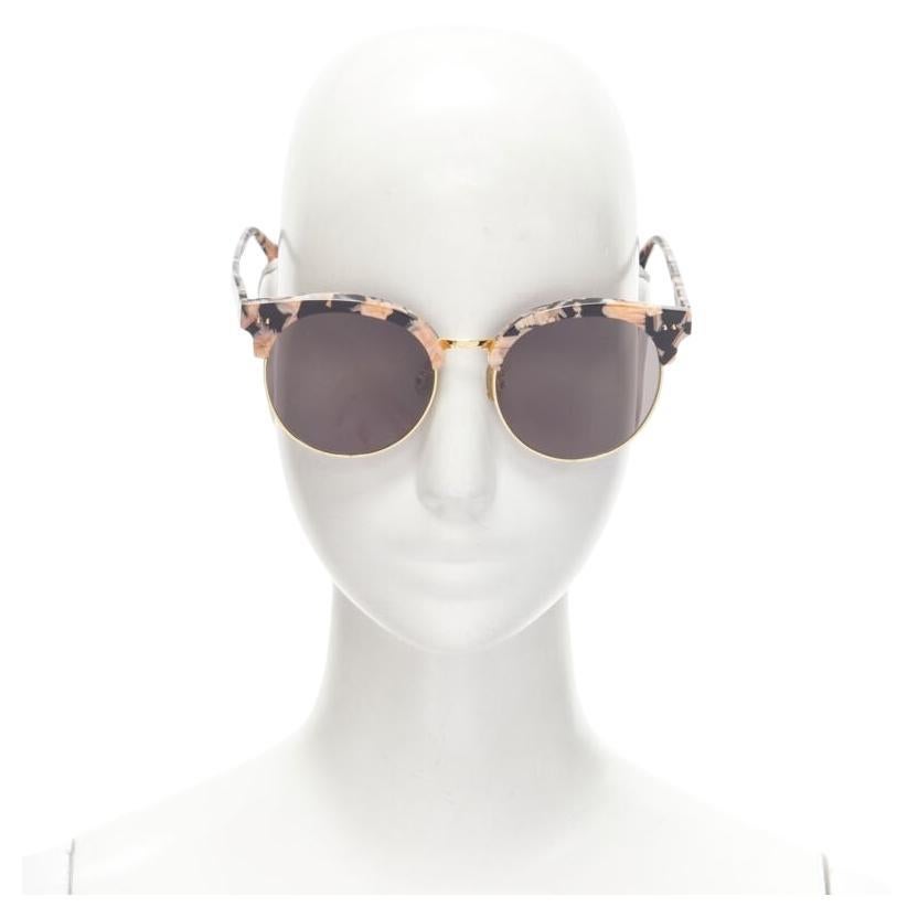 GENTLE MONSTER Moon Cut orange black acetate half frame sunglasses For Sale