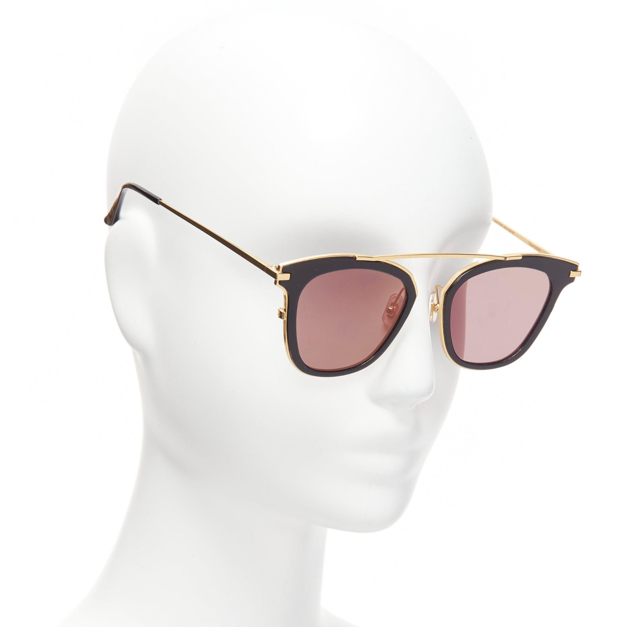 Gray GENTLE MONSTER Moon Cuts orange marble reflective lens sunglasses For Sale