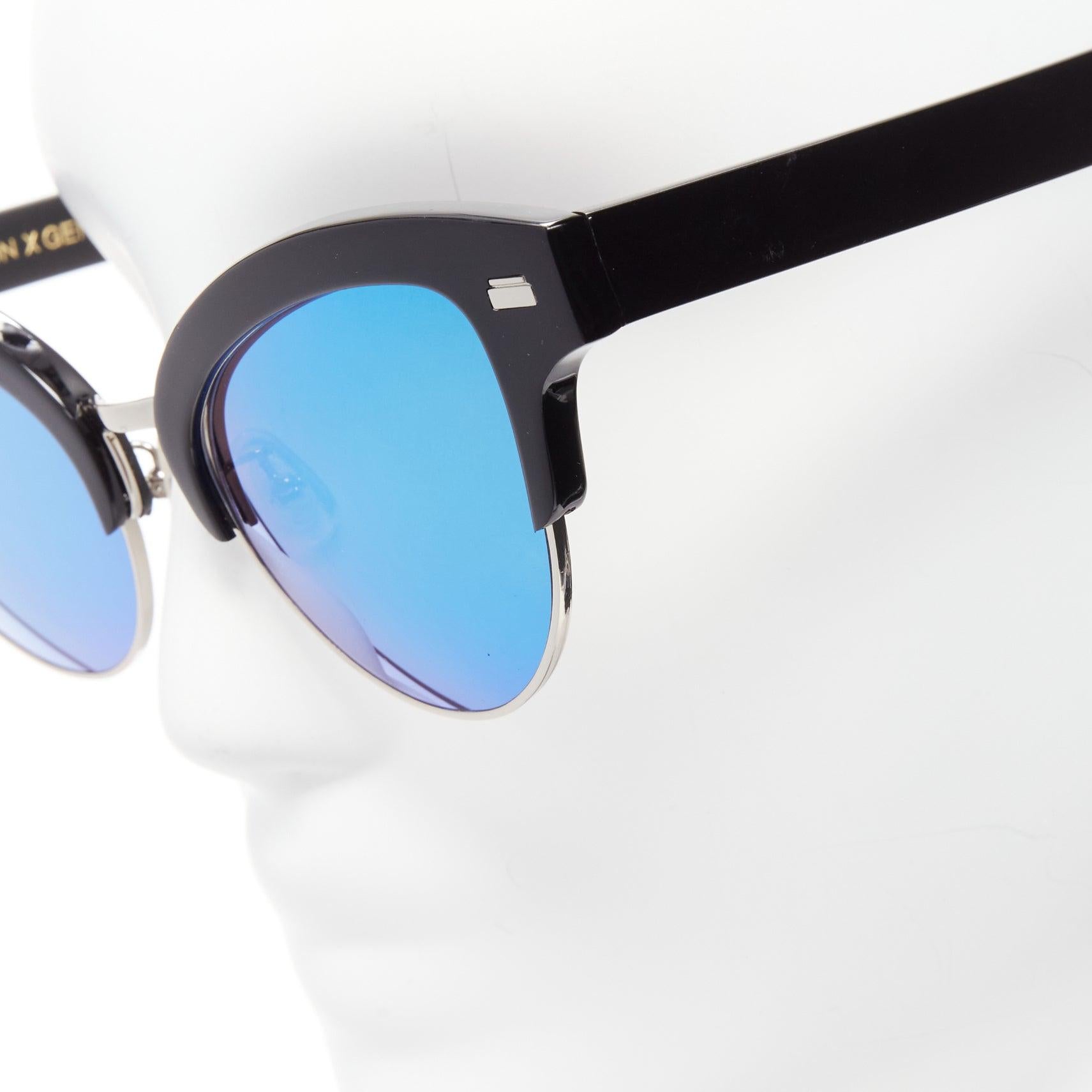 GENTLE MONSTER Pushbutton No.2 Inflexible J01 blue lens cat eye sunglasses
Reference: BSHW/A00106
Brand: Gentle Monster
Model: No.2 Inflexible J01
Collection: Pushbutton
Material: Acrylic
Color: Black, Blue
Pattern: Solid
Lining: Black Acrylic
Extra