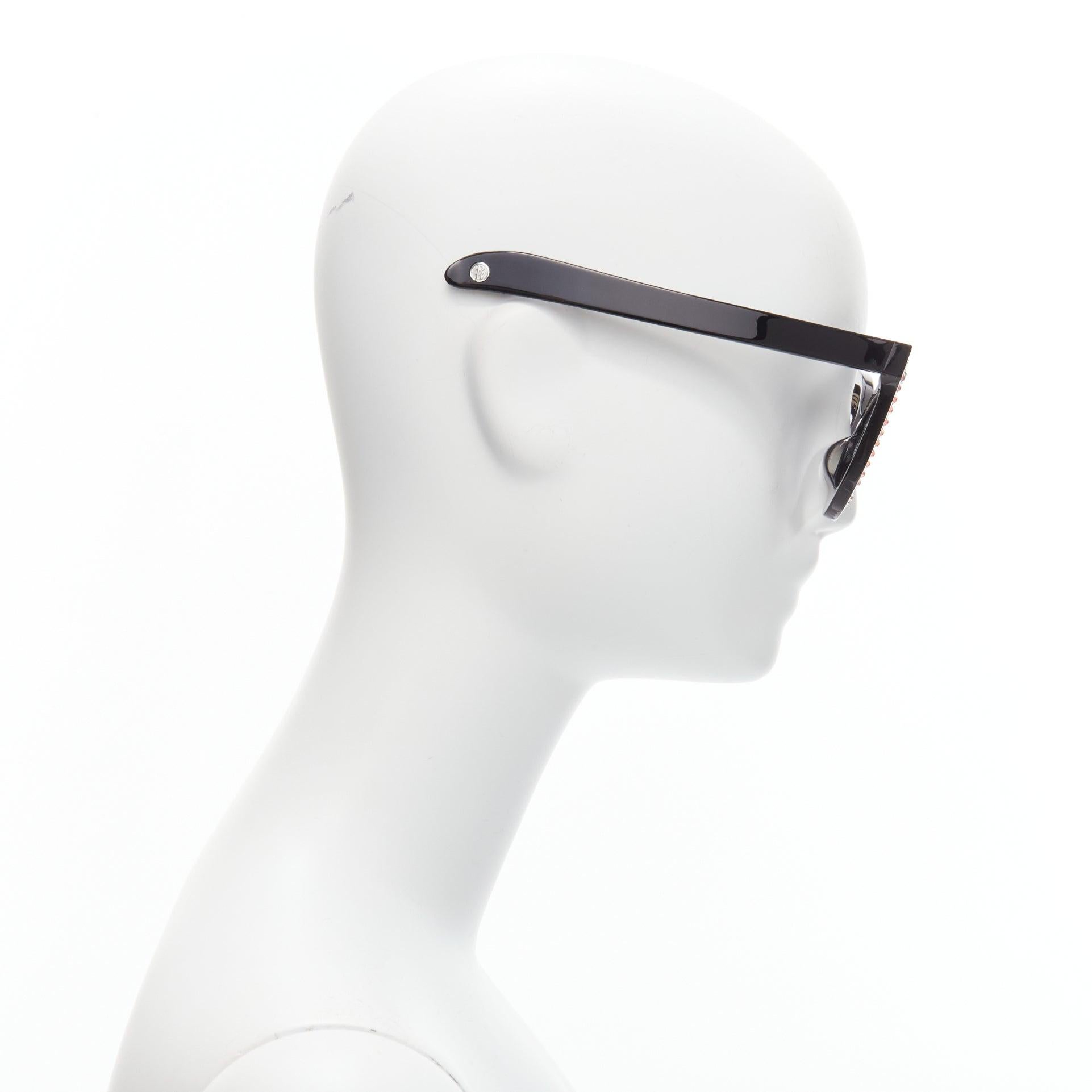Women's GENTLE MONSTER Pushbutton Swarovski Cat Eye black crystal sunglasses For Sale