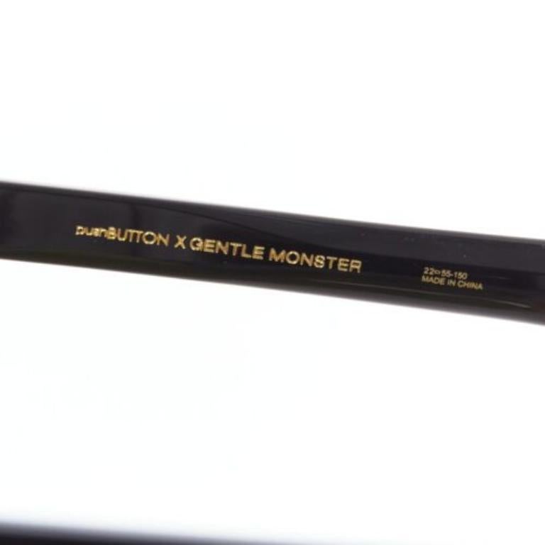 Occhiali da sole GENTLE MONSTER Pushbutton Swarovski Cat Eye in cristallo nero in vendita 3