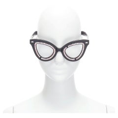 GENTLE MONSTER Pushbutton Swarovski Cat Eye black crystal sunglasses