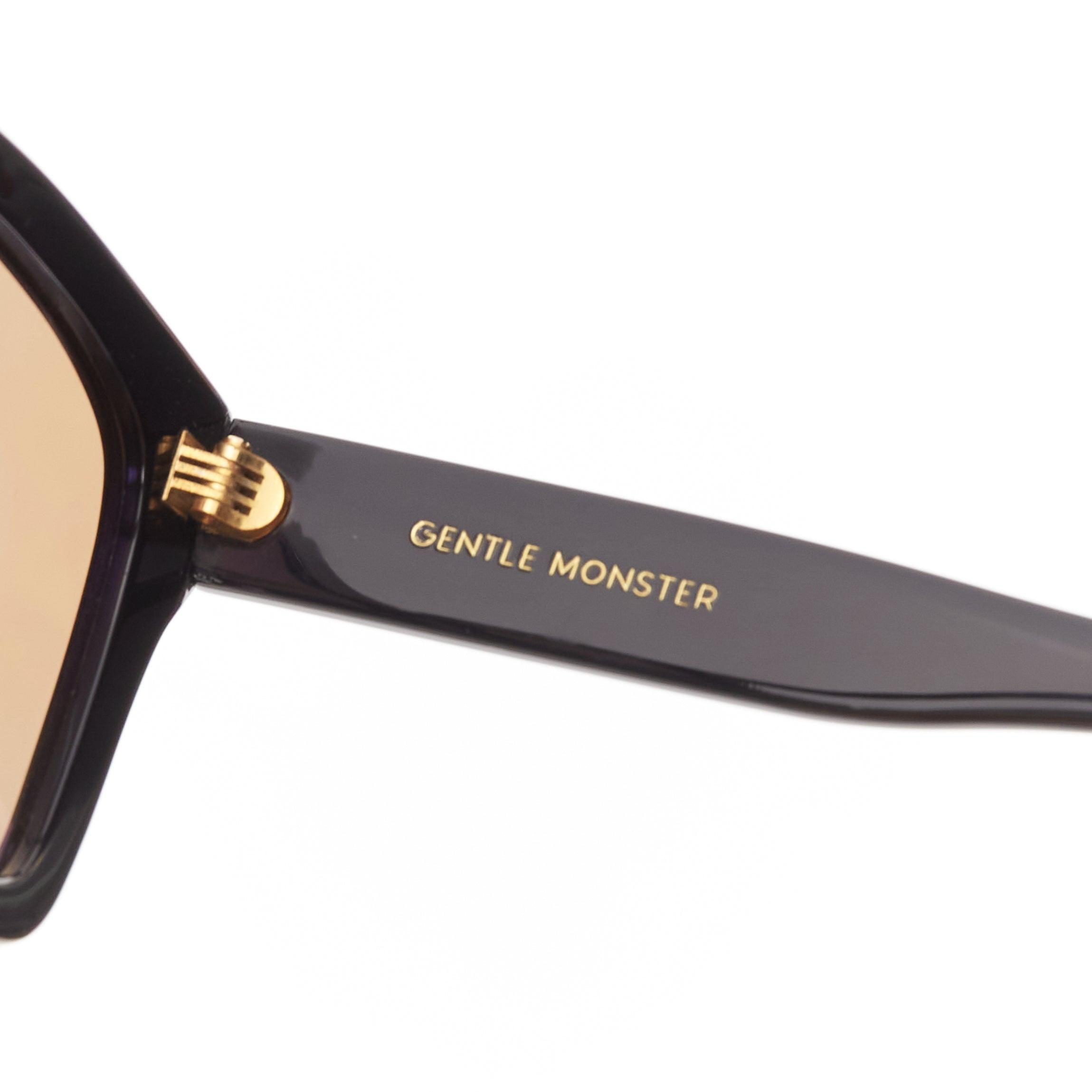 GENTLE MONSTER The Dreamer black frame reflective blue lens oversized sunglasses For Sale 6