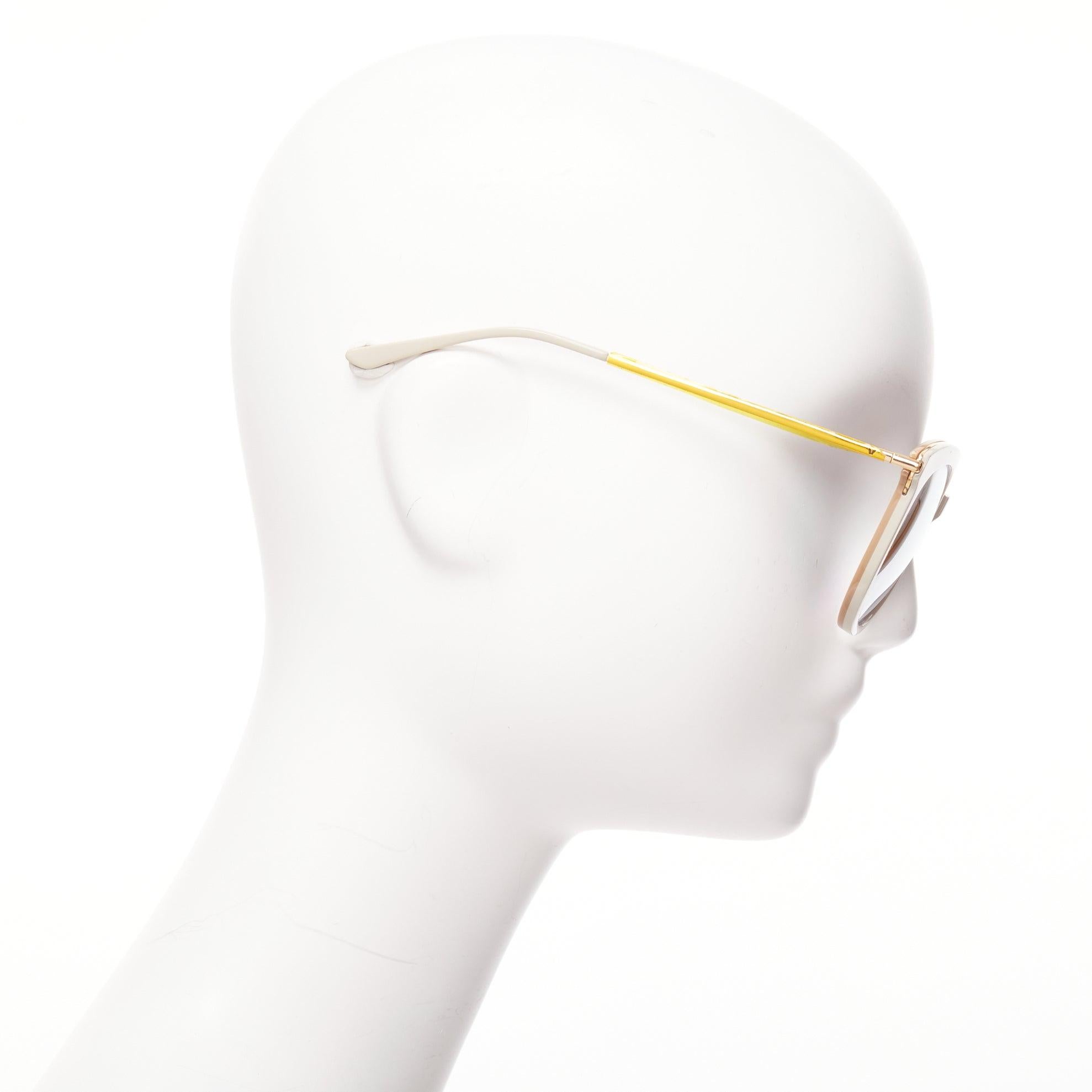 Women's GENTLE MONSTER Vanilla Road beige acetate gold arm reflective sunglasses